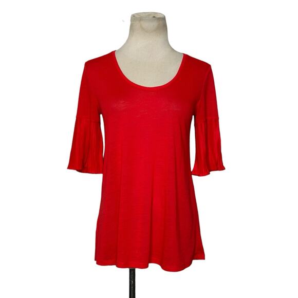 Loft red short bell sleeves casual top size XS - Picture 1 of 10